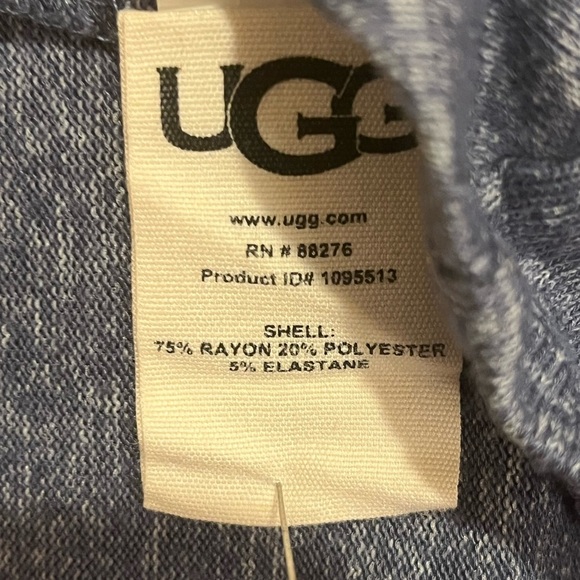 Ugg Fallon Heather Blue Super Soft Knot Front, Raglan, Long Sleeve Tee, size M - Picture 7 of 9